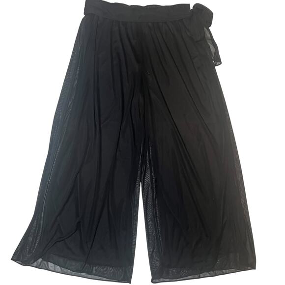 Vintage Alex Evenings Petite Flowy Mesh Wide Leg Tie Waist Pants Size 1X - Picture 3 of 6